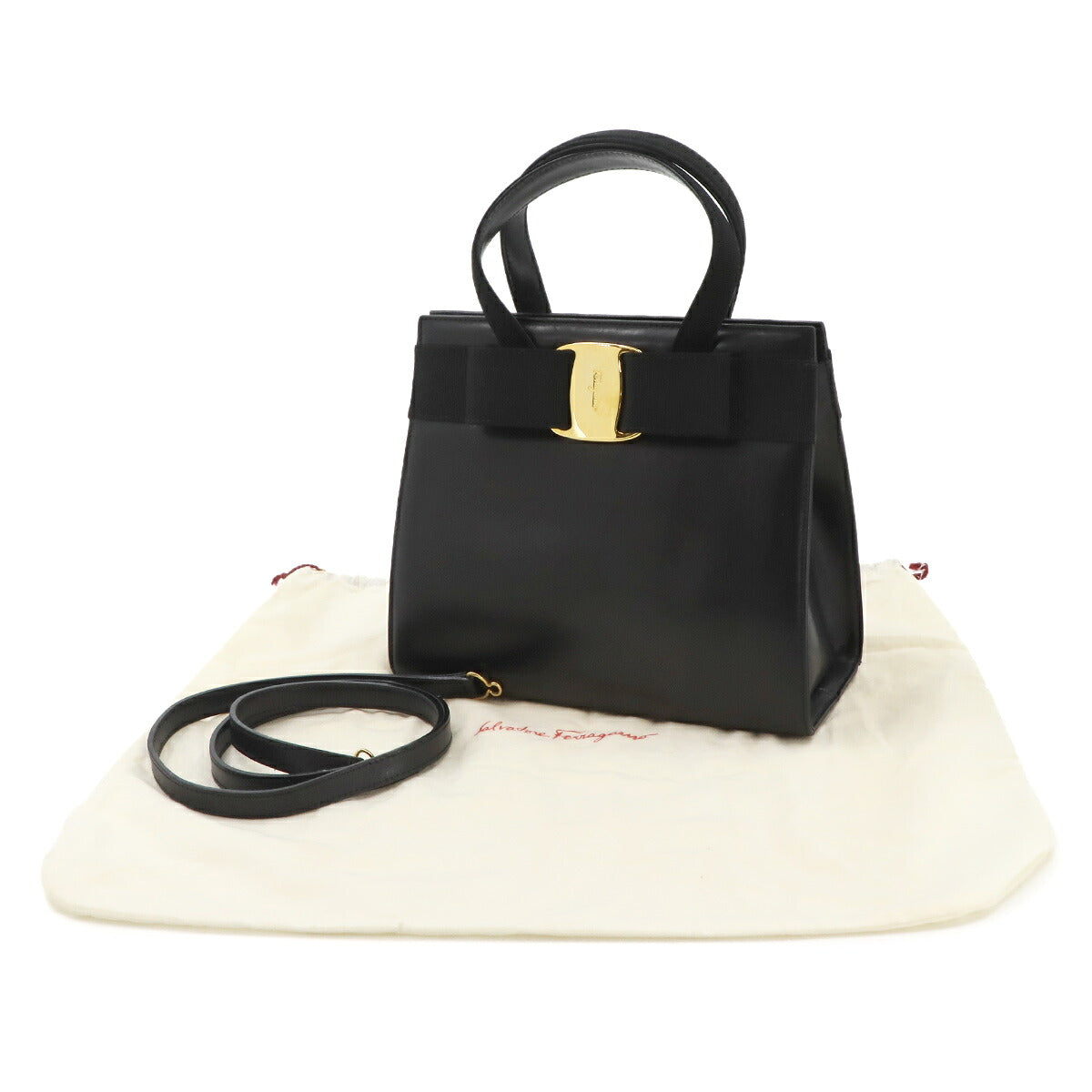 Vara Hand Shoulder Bag Leather Black Purse