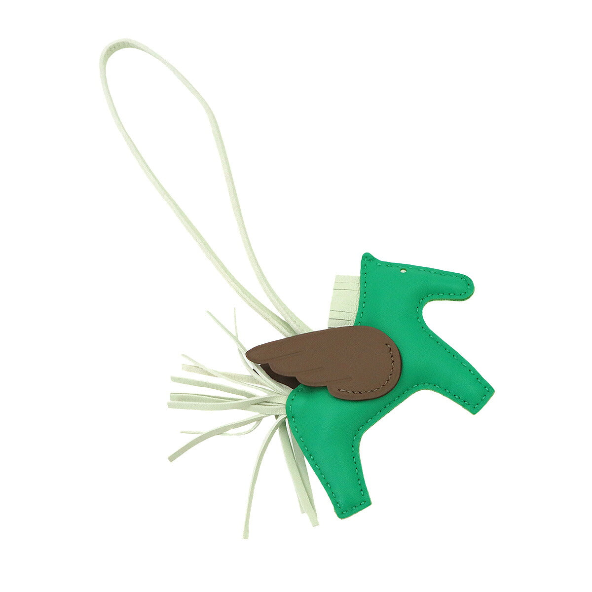 Rodeo Pegasus PM Bag Charm Agneau Milo Menthe Vert Fizz Etoupe
