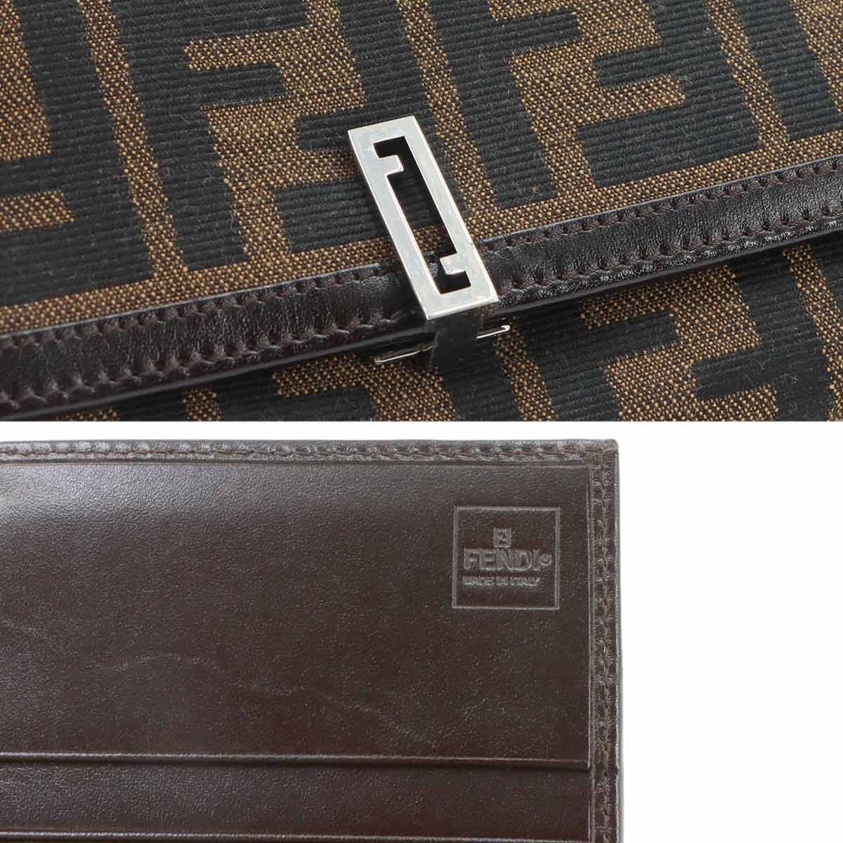 Zucca Long Wallet Canvas Leather Brown 31084 Purse 90342008
