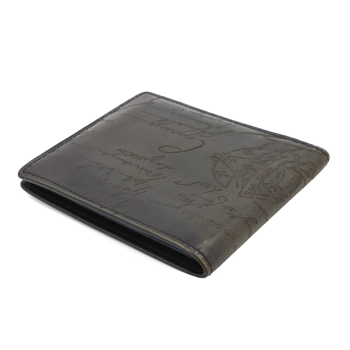 Calligraphy Makore Compact Wallet Venetian Leather Black