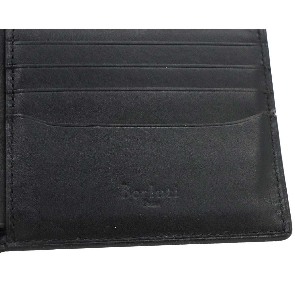 Calligraphy Makore Compact Wallet Venetian Leather Black