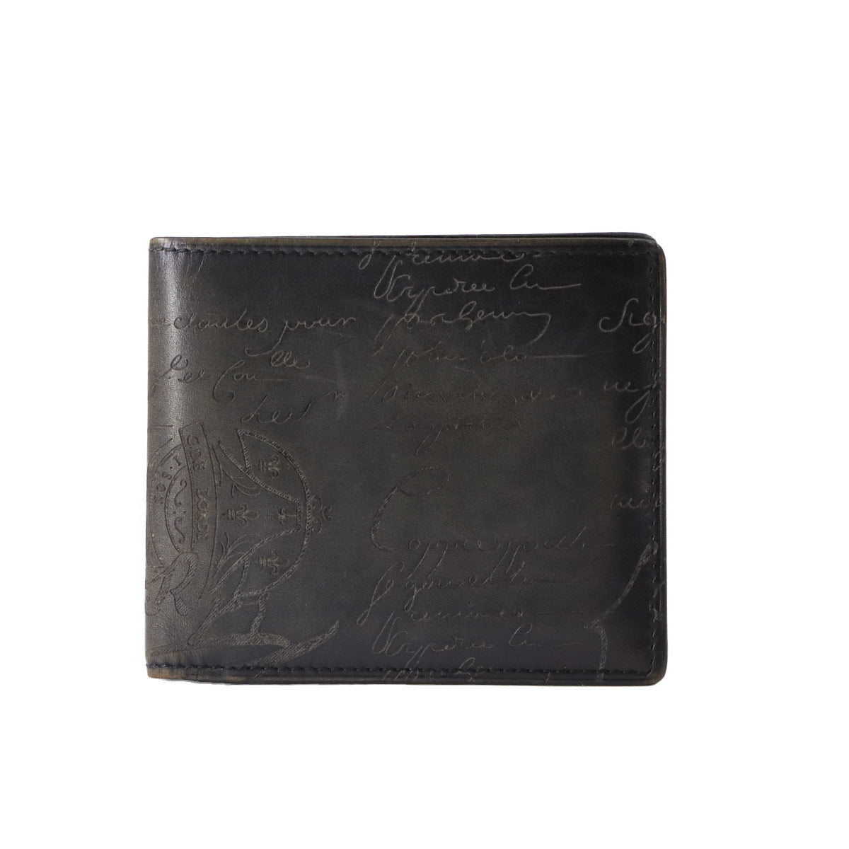 Calligraphy Makore Compact Wallet Venetian Leather Black