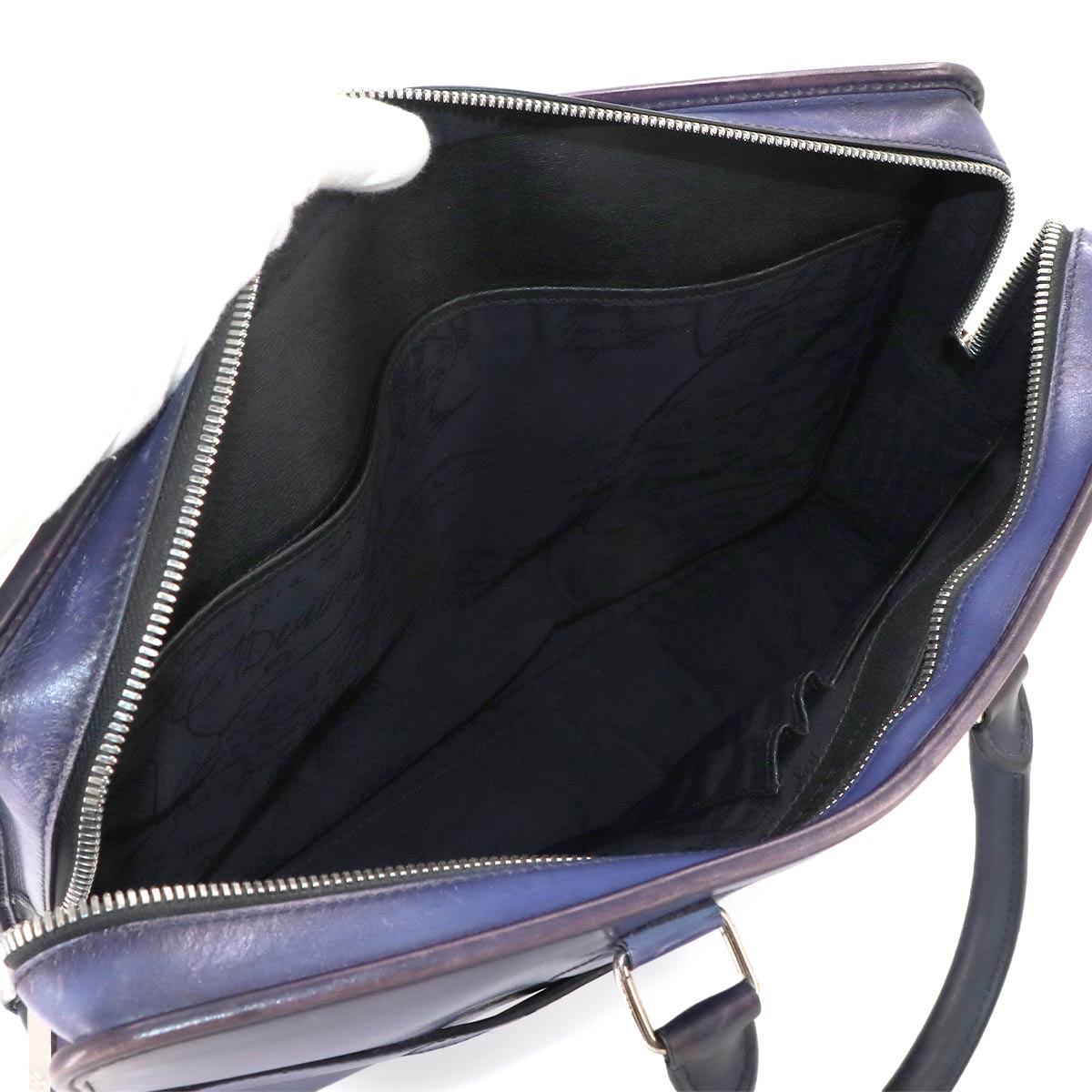 Un Jour Briefcase Business Bag Venezia Leather Blue