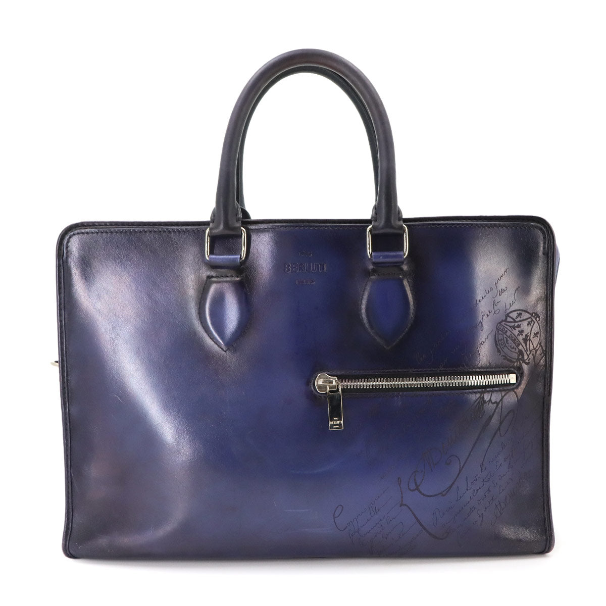 Un Jour Briefcase Business Bag Venezia Leather Blue