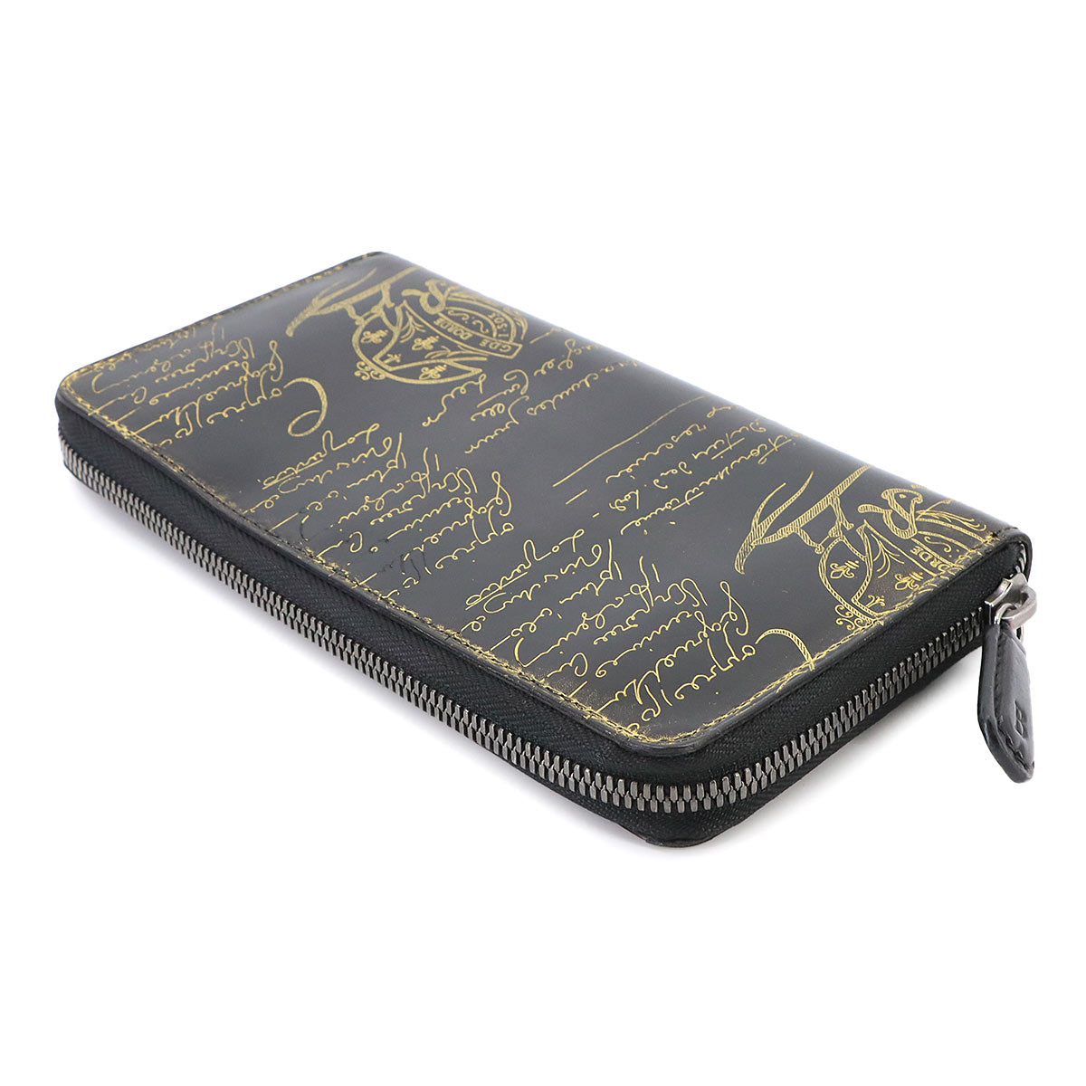 Calligraphy Itauba Long Wallet Venezia Leather Black