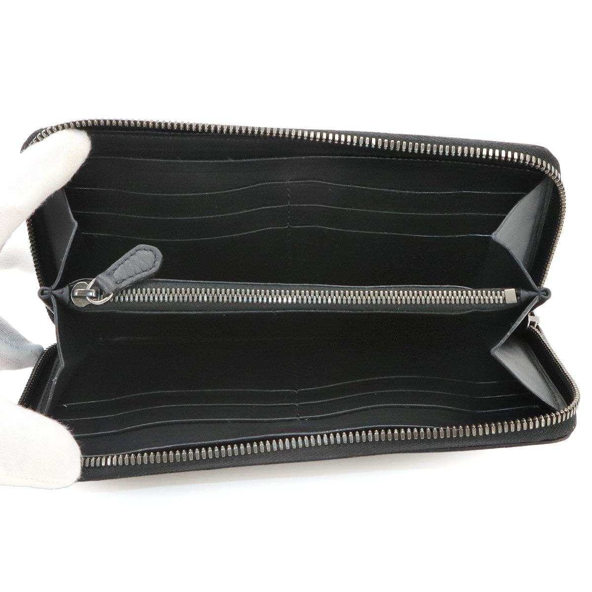 Calligraphy Itauba Long Wallet Venezia Leather Black