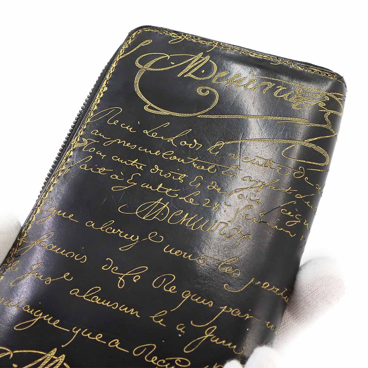 Calligraphy Itauba Long Wallet Venezia Leather Black