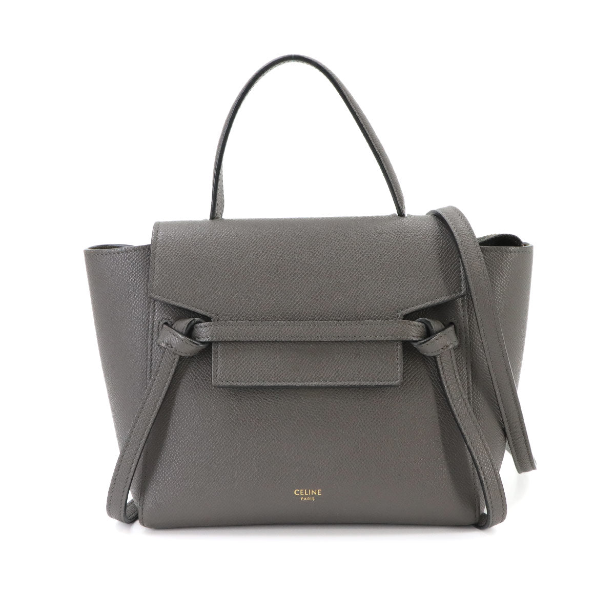 Belt Bag Nano 2way Hand Shoulder Bag Leather Gray 189003
