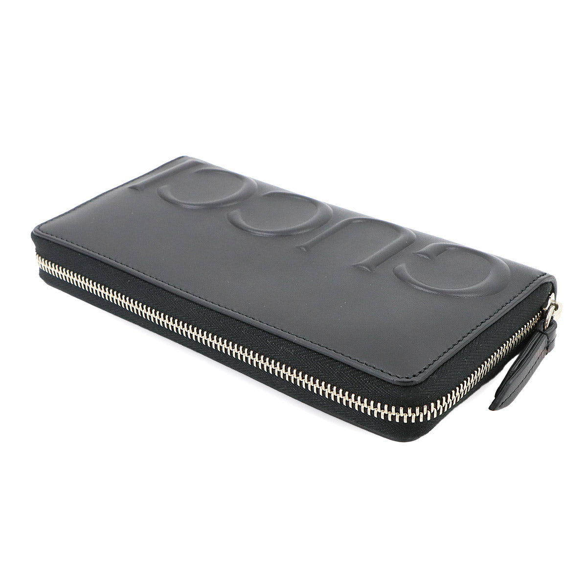 Big Logo Zipped Around Long Wallet Leather Black 421848