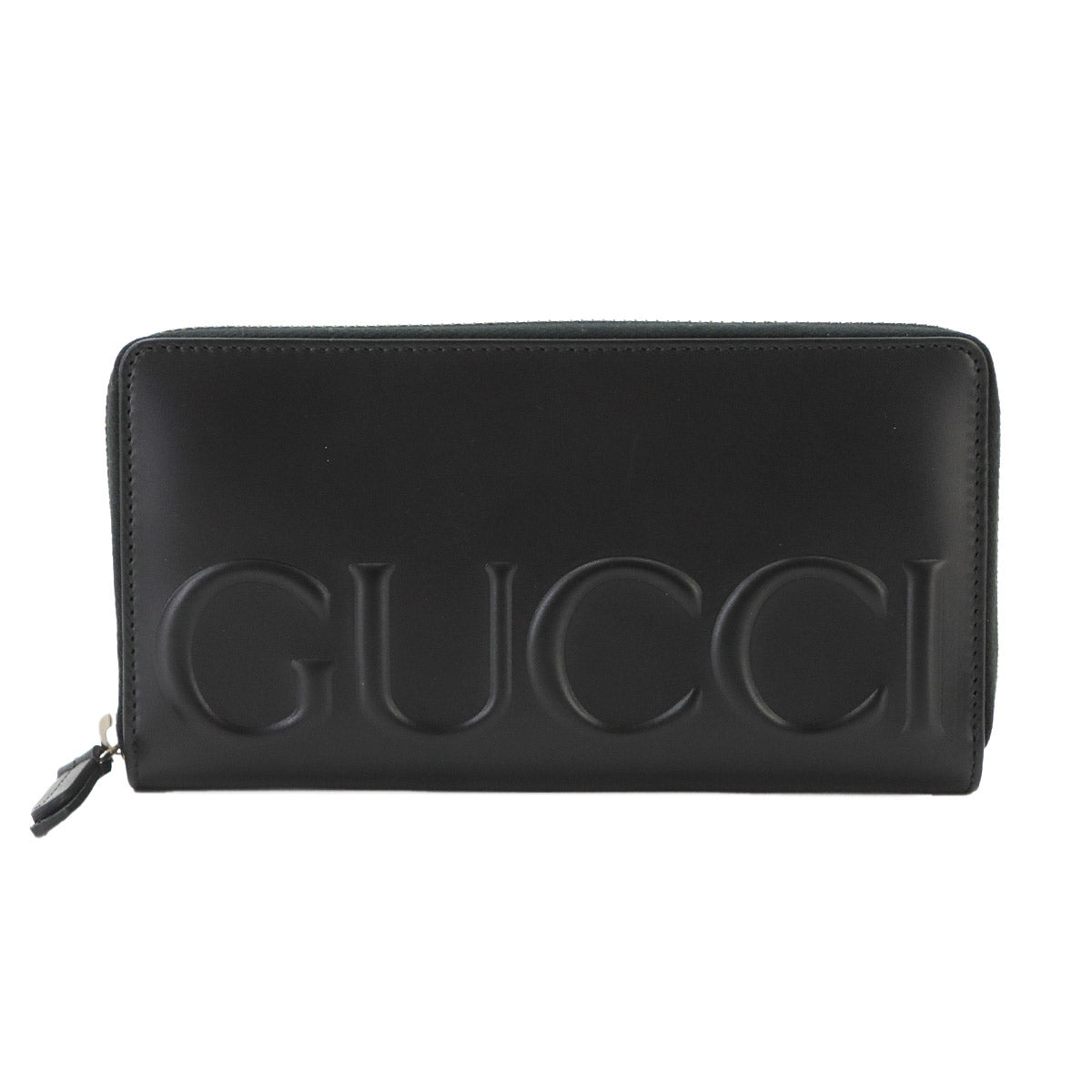 Big Logo Zipped Around Long Wallet Leather Black 421848