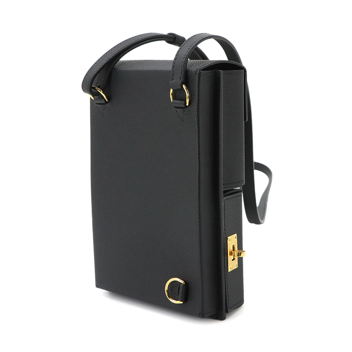 Kelly Multipocket To Go Pouch Veau Epsom Black Shoulder Bag
