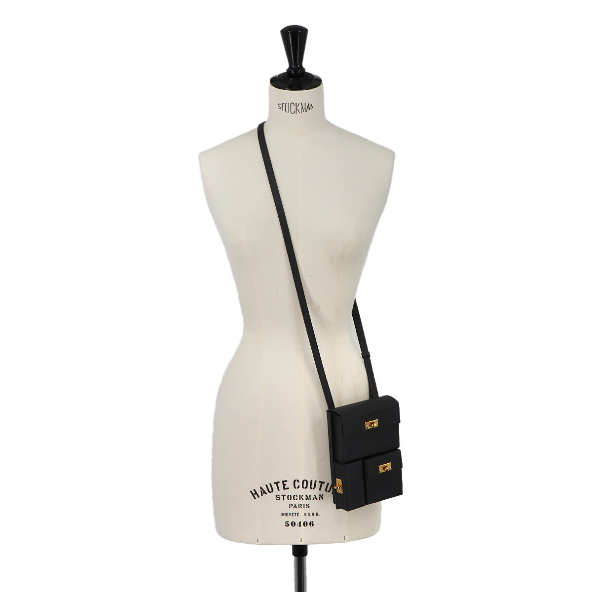 Kelly Multipocket To Go Pouch Veau Epsom Black Shoulder Bag