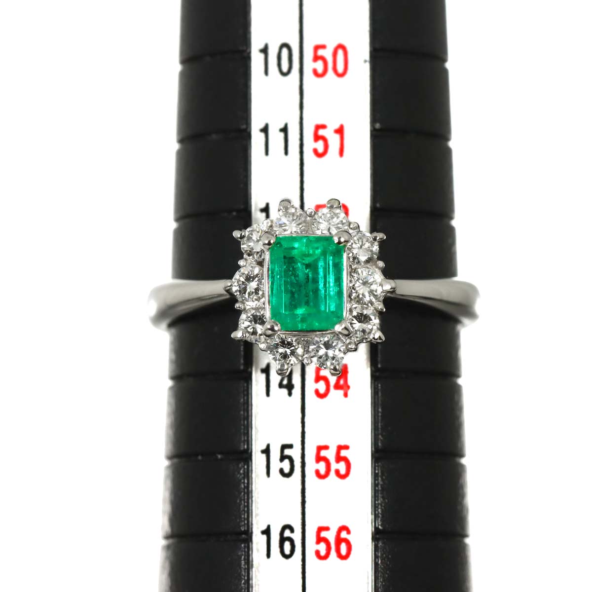 Emerald 0.56ct Diamond 0.32ct Ring Pt Platinum size6.25-6.5(US)