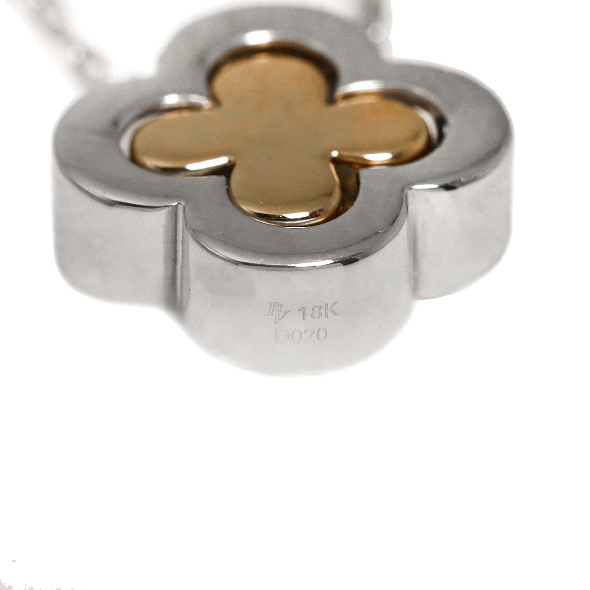 Flower Motif Diamond 0.20ct Necklace 18K WG PG 750