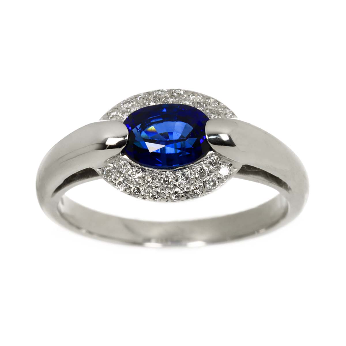 Sapphire 1.13ct Diamond 0.15ct Ring Pt Platinum size5.75-6(US)