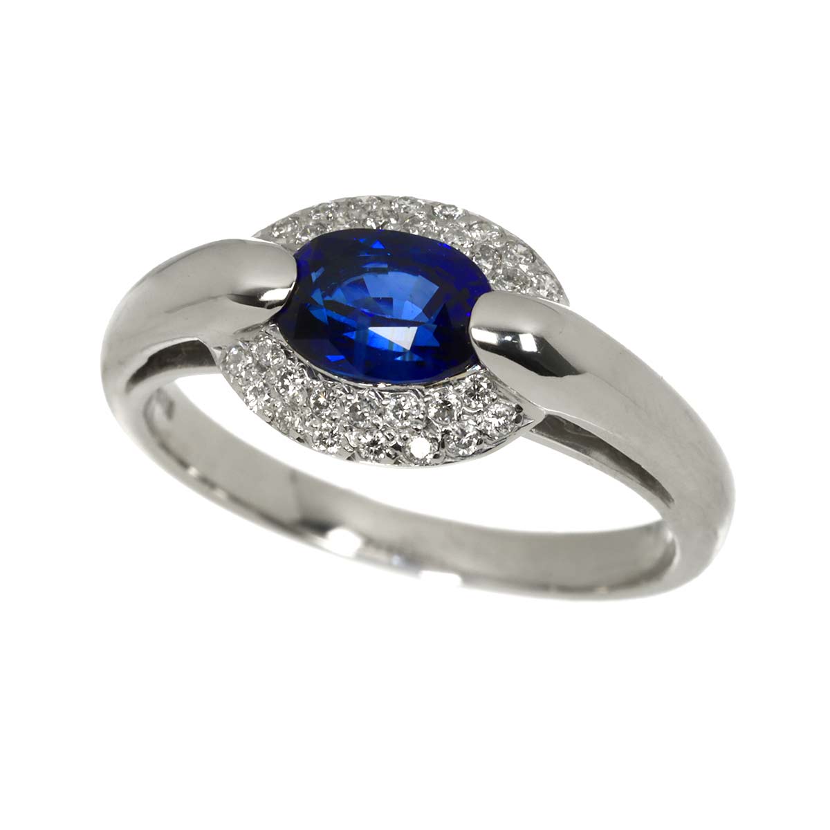 Sapphire 1.13ct Diamond 0.15ct Ring Pt Platinum size5.75-6(US)