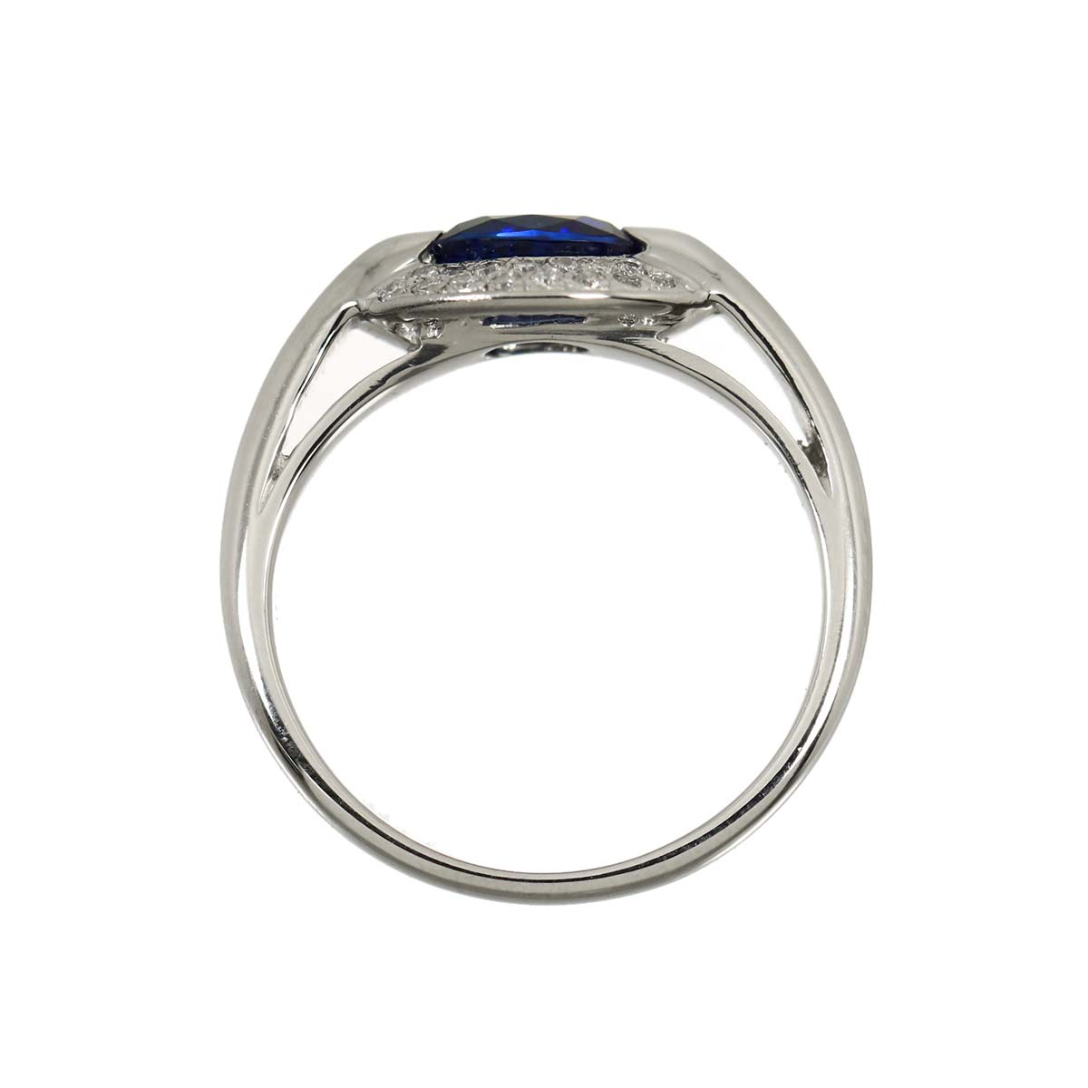 Sapphire 1.13ct Diamond 0.15ct Ring Pt Platinum size5.75-6(US)