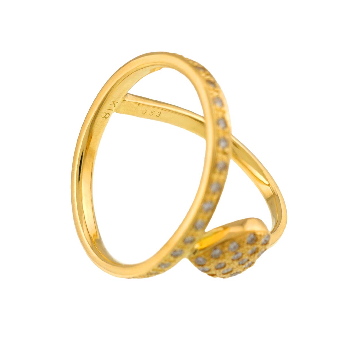 Diamond 0.53ct Ring 18K YG Yellow Gold 750 Size7.75-8(US)