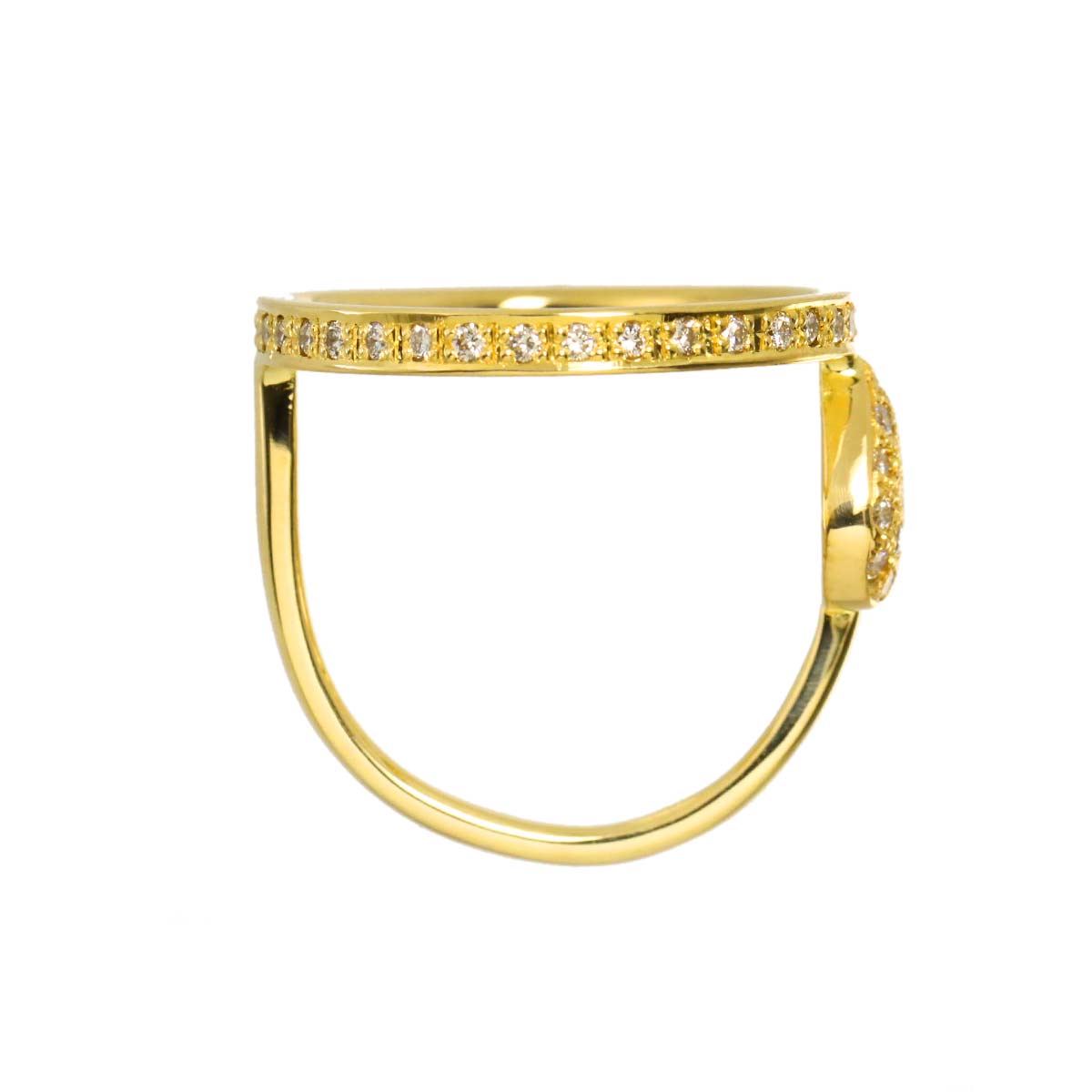 Diamond 0.53ct Ring 18K YG Yellow Gold 750 Size7.75-8(US)
