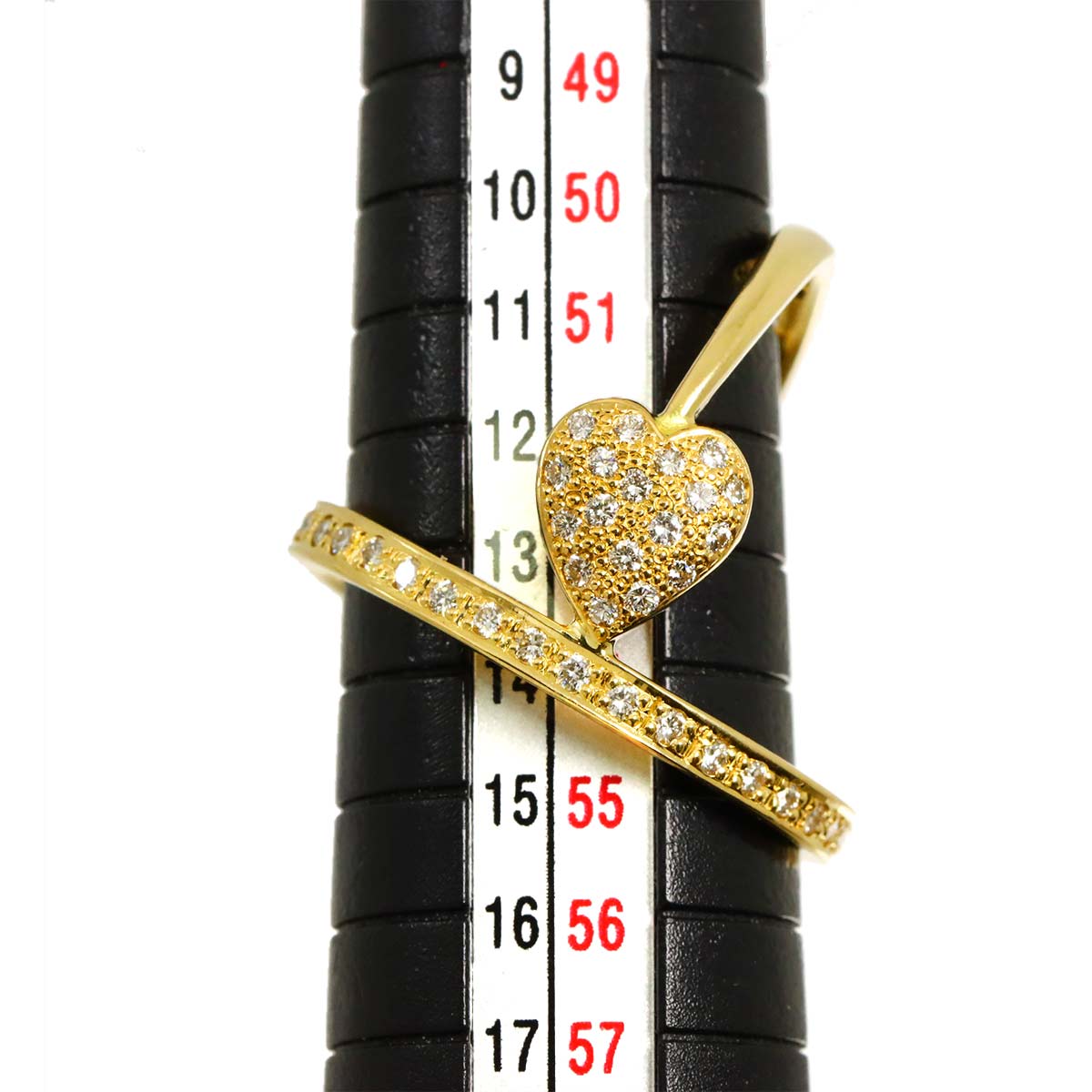 Diamond 0.53ct Ring 18K YG Yellow Gold 750 Size7.75-8(US)