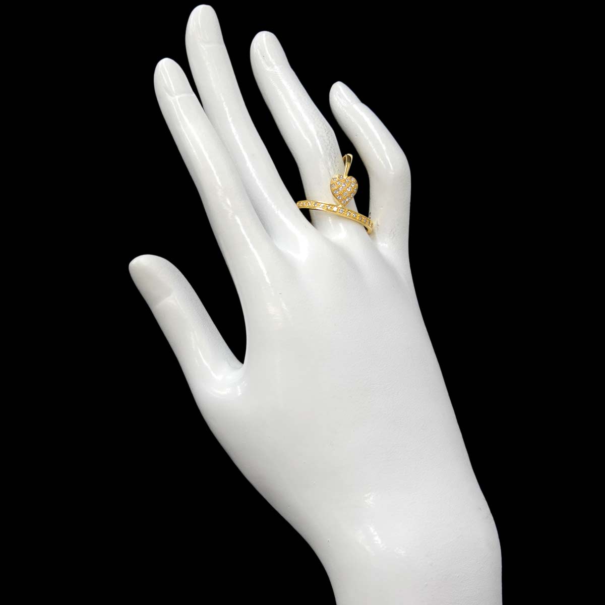 Diamond 0.53ct Ring 18K YG Yellow Gold 750 Size7.75-8(US)