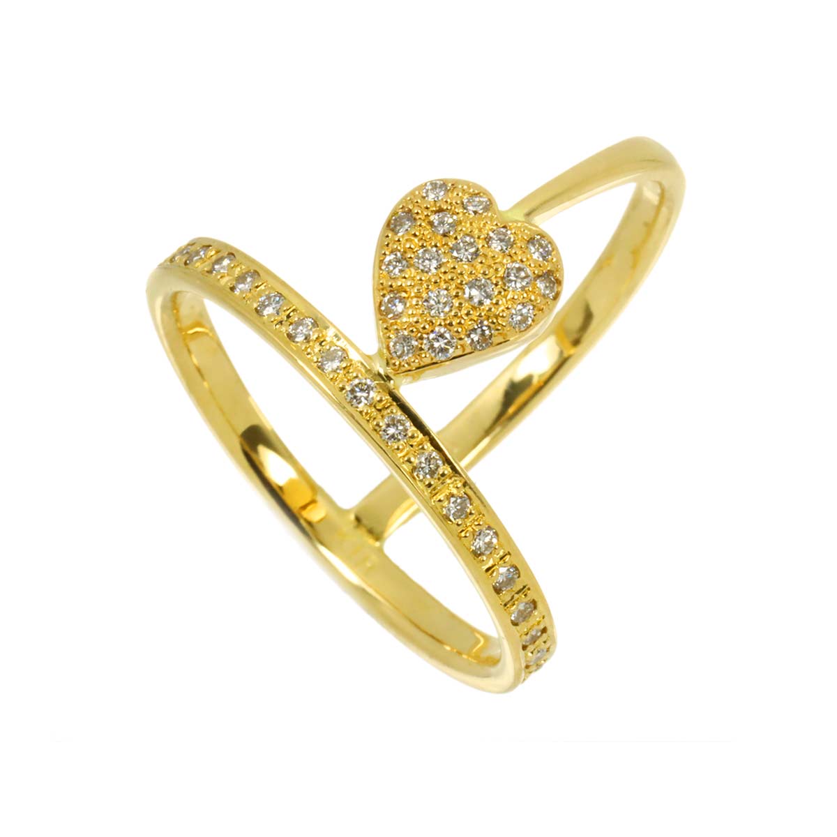 Diamond 0.53ct Ring 18K YG Yellow Gold 750 Size7.75-8(US)