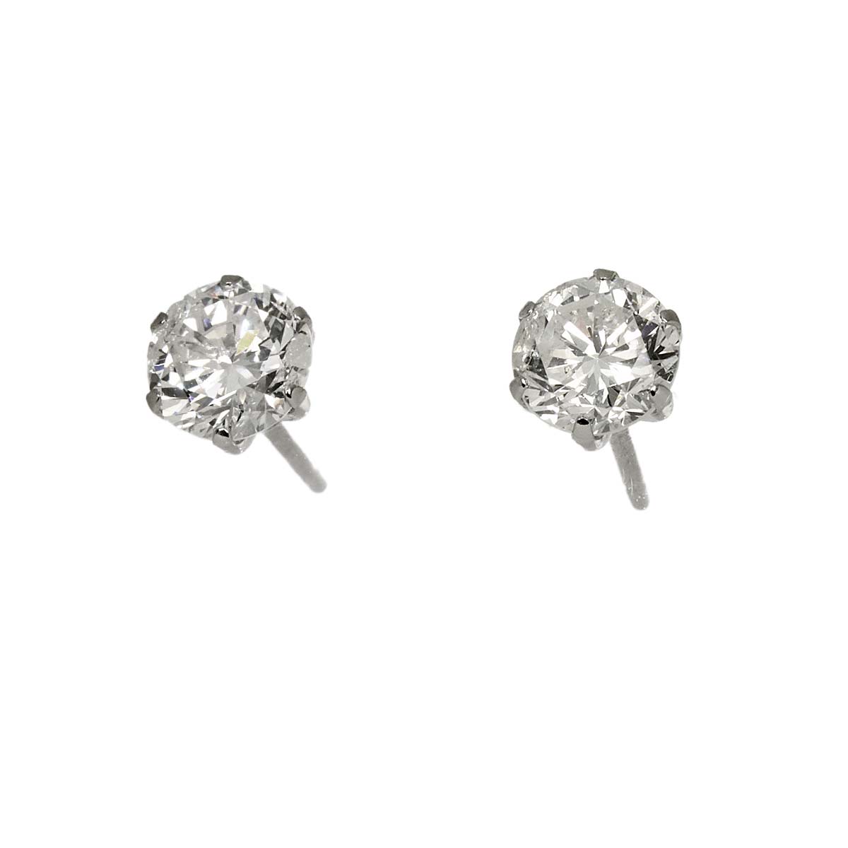 Diamond 0.435ct/0.411ct Earrings Pierced Pt Platinum