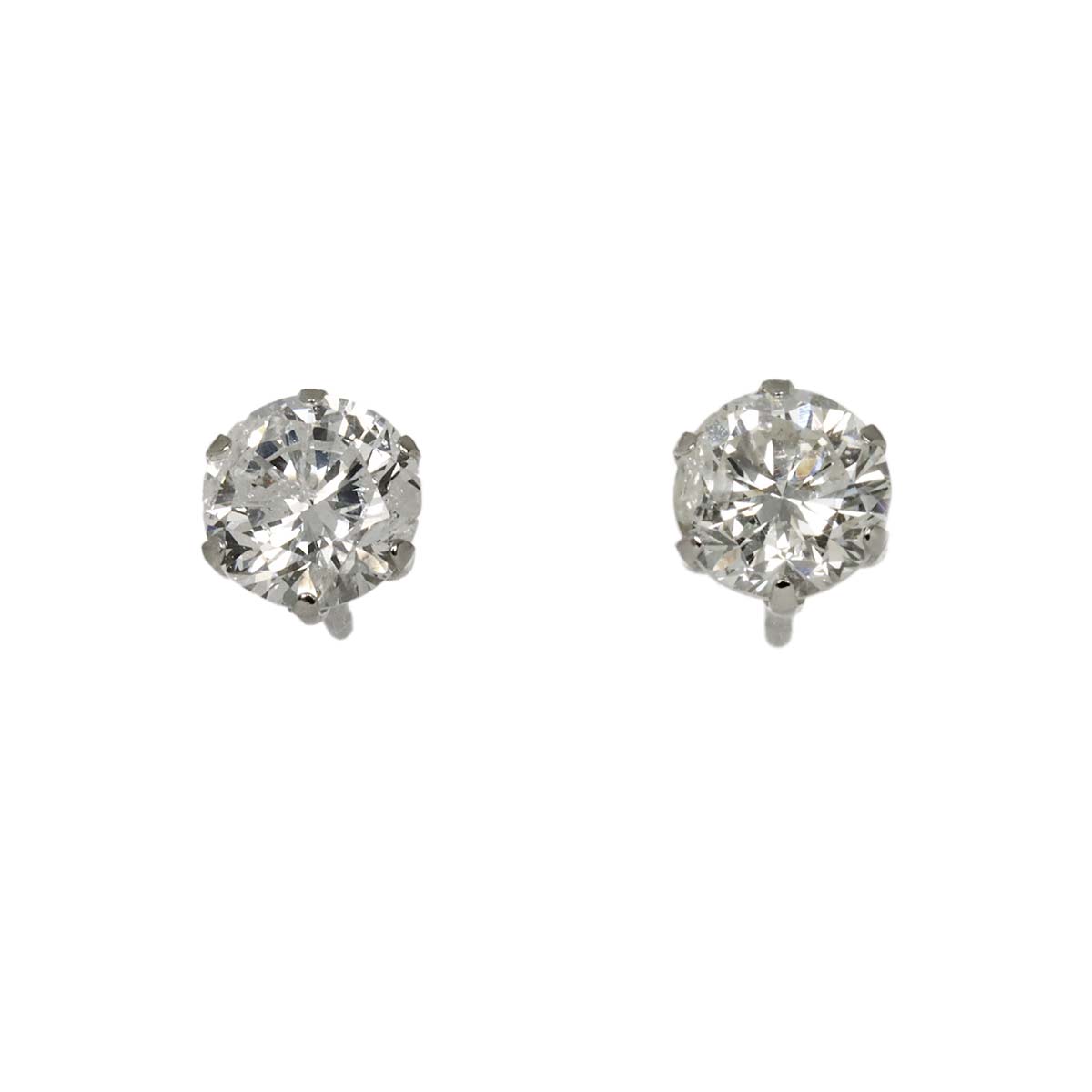 Diamond 0.435ct/0.411ct Earrings Pierced Pt Platinum