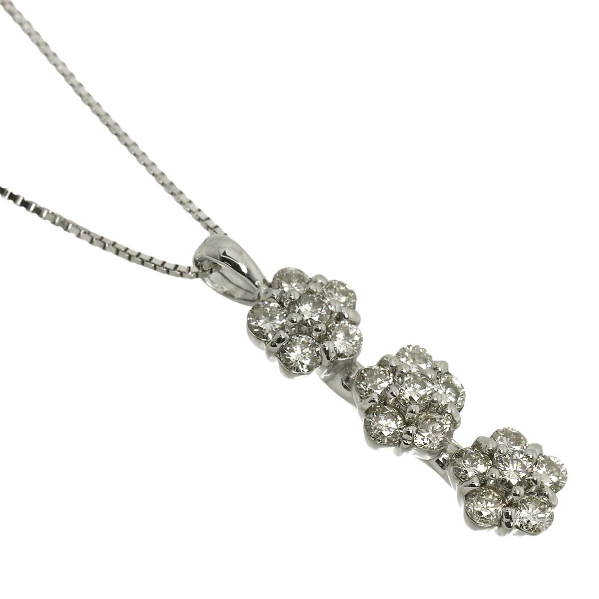 Diamond 0.56ct Necklace 18K WG White Gold 750