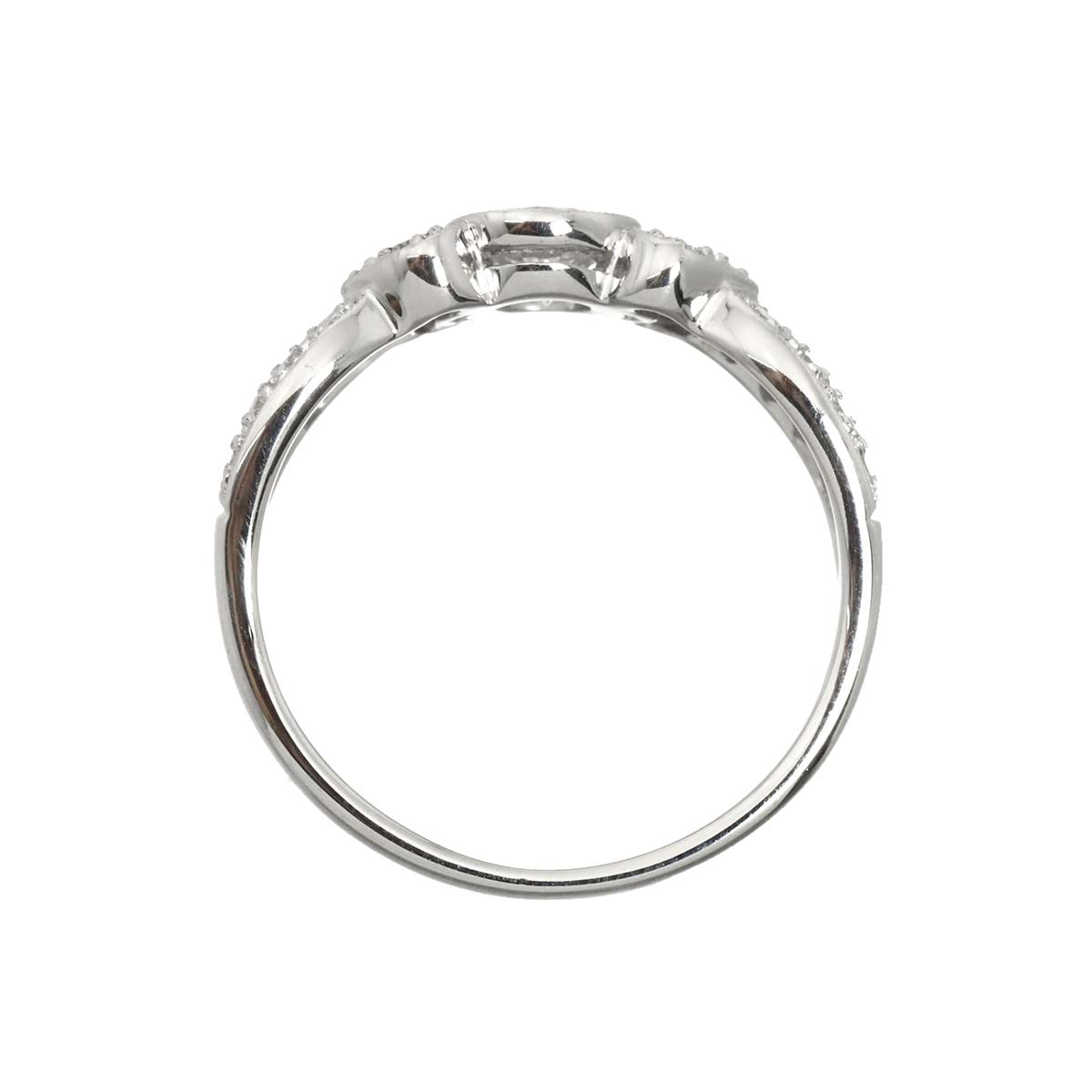 Diamond 0.328ct/0.22ct Ring 18K K18 WG White Gold size5.25(US)