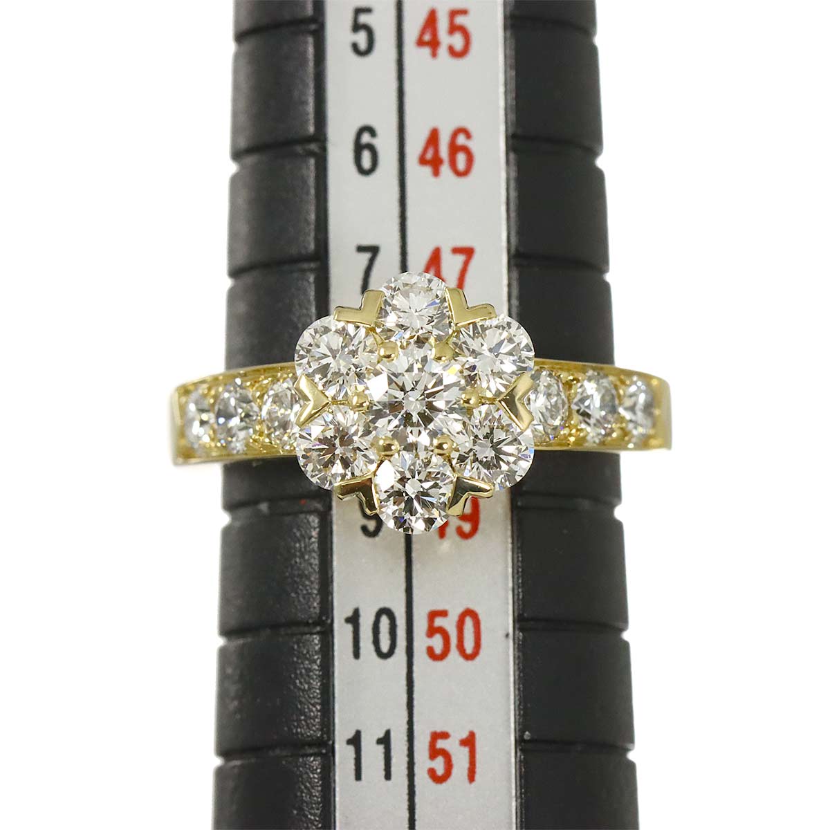 Fleurette Diamond Ring 18K YG 750 size48 4.5(US)