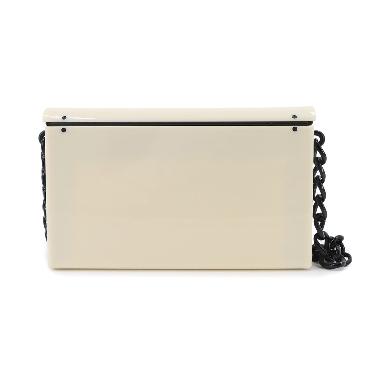 Chain Shoulder Bag Plastic Black White Vintage Purse