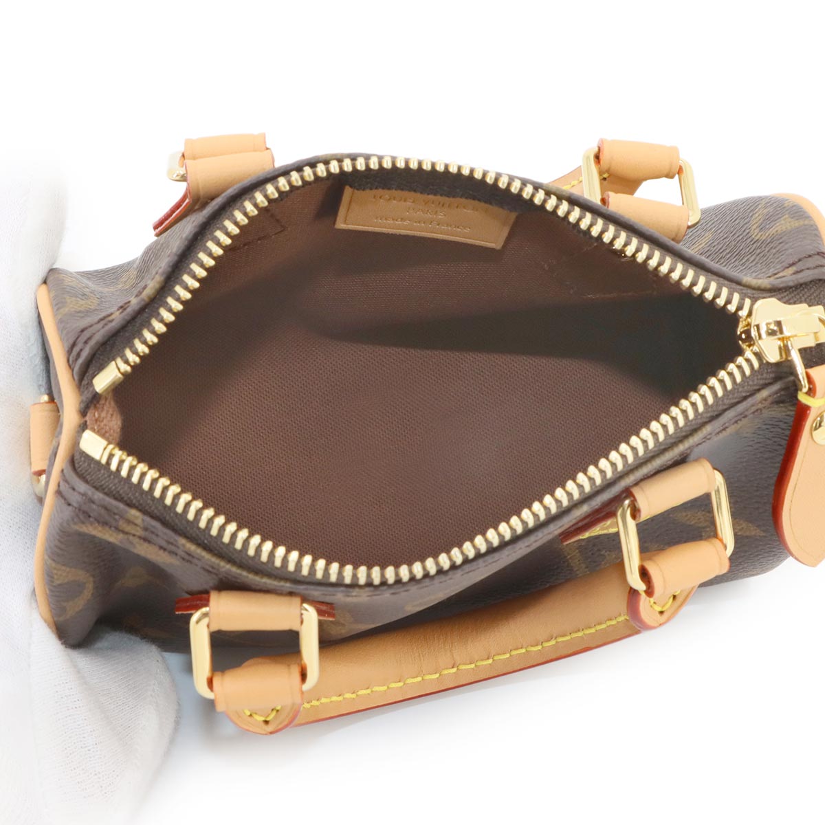Monogram Nano Speedy 2way Hand Shoulder Bag Brown M81085