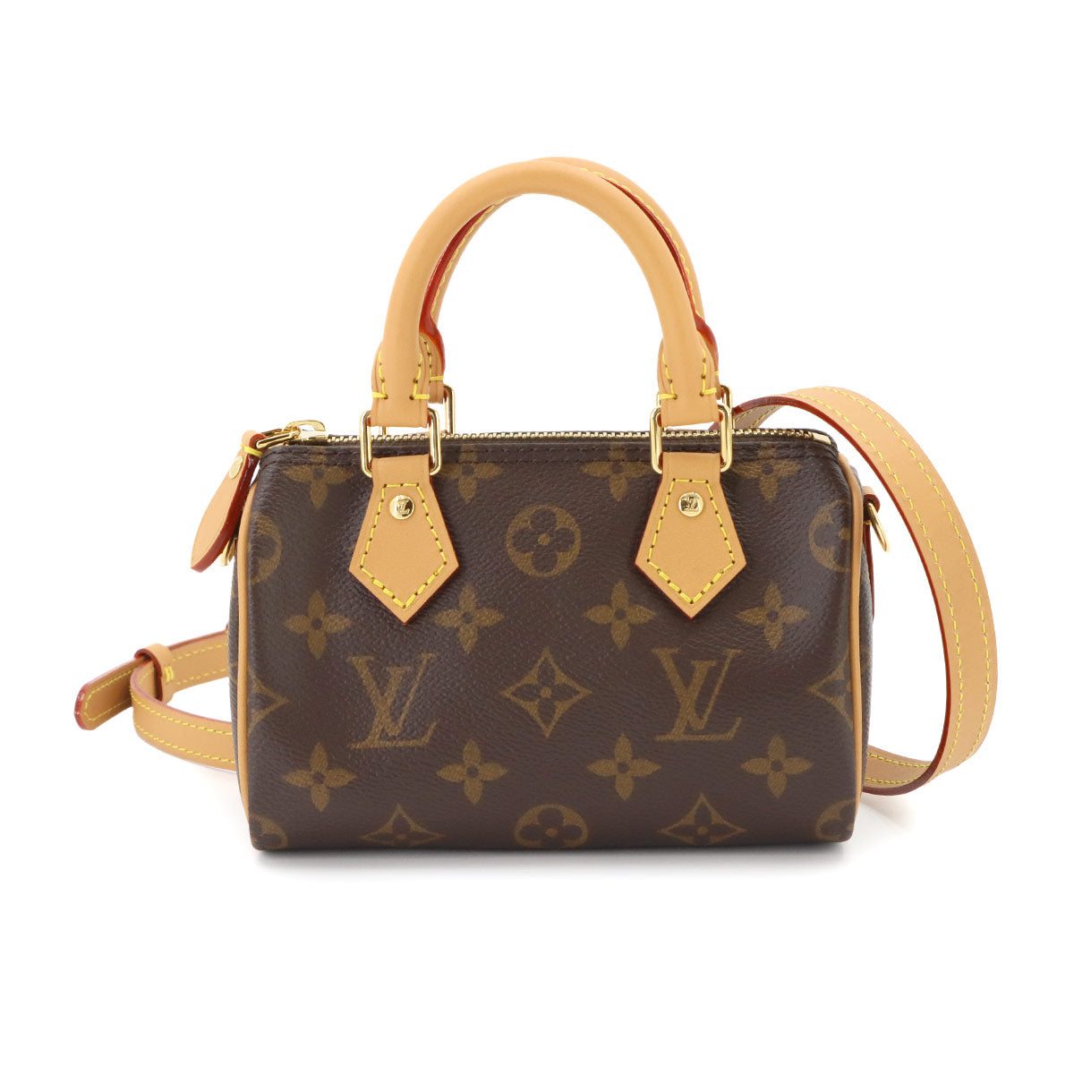Monogram Nano Speedy 2way Hand Shoulder Bag Brown M81085