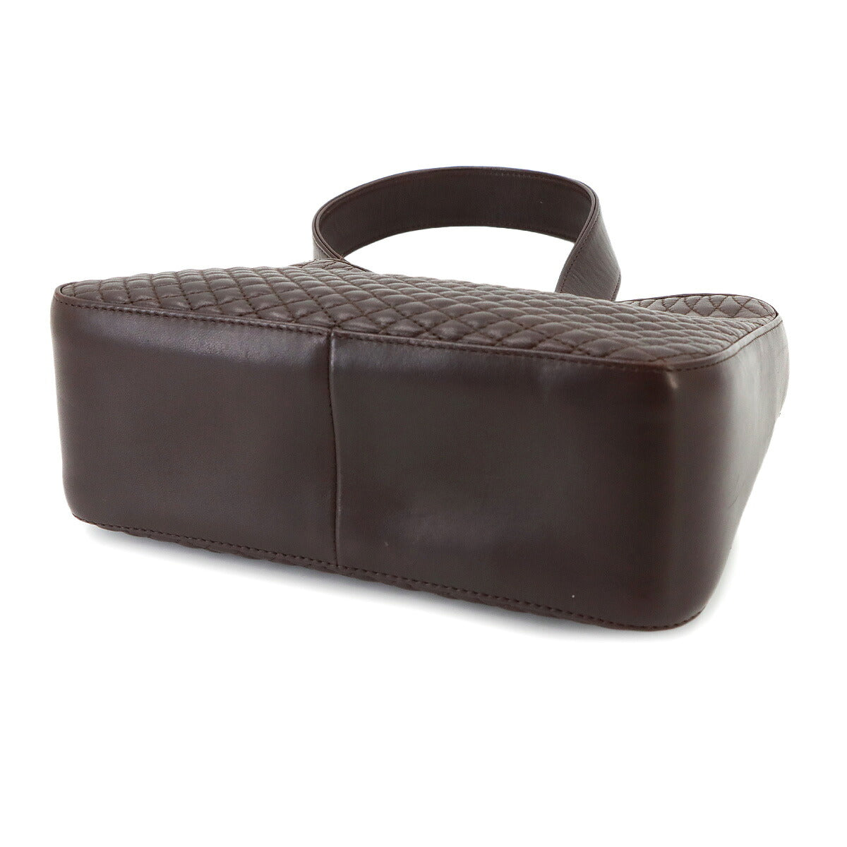 B Chain Shoulder Bag Leather Brown Purse