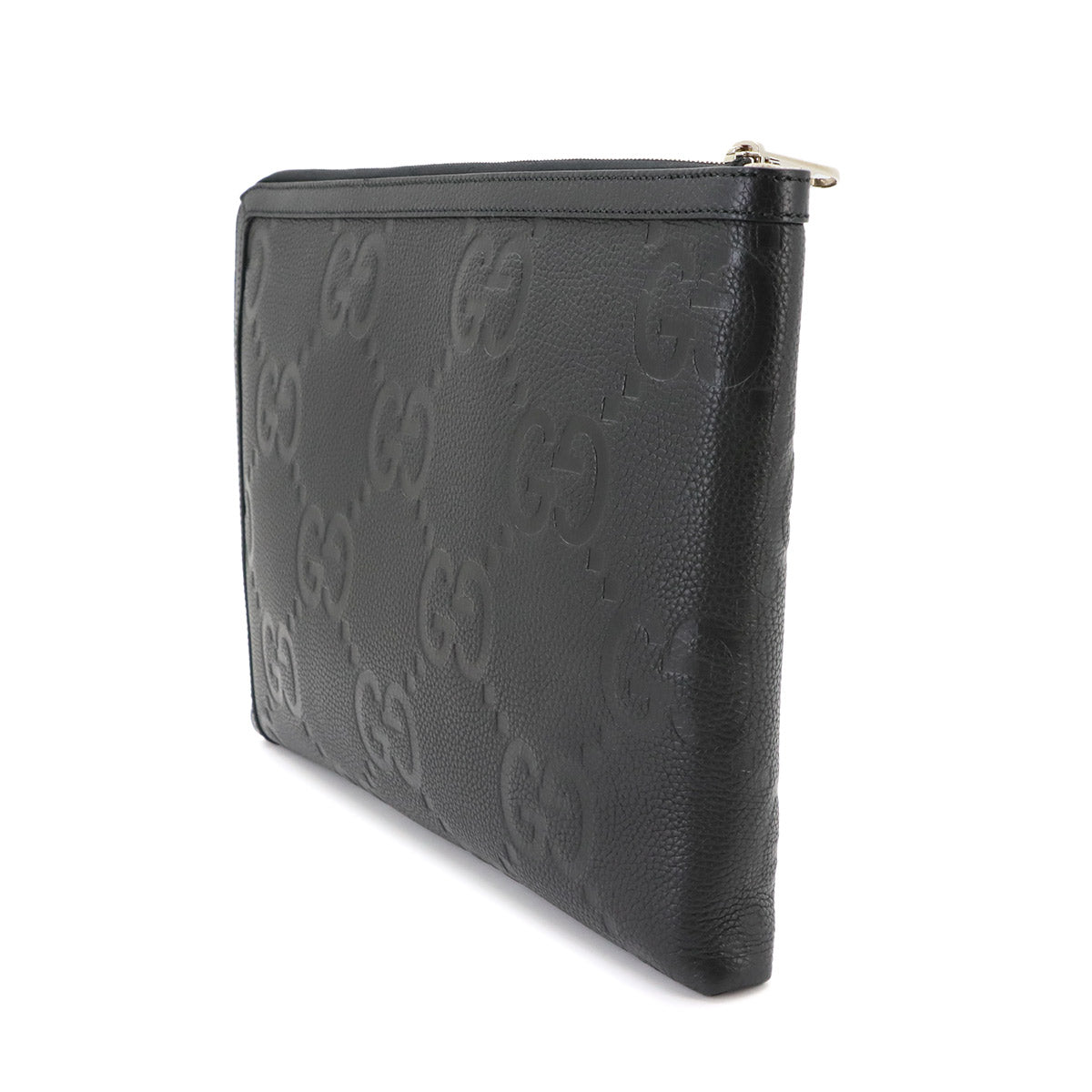 Jumbo GG Document Case Clutch Bag Leather Black 792262