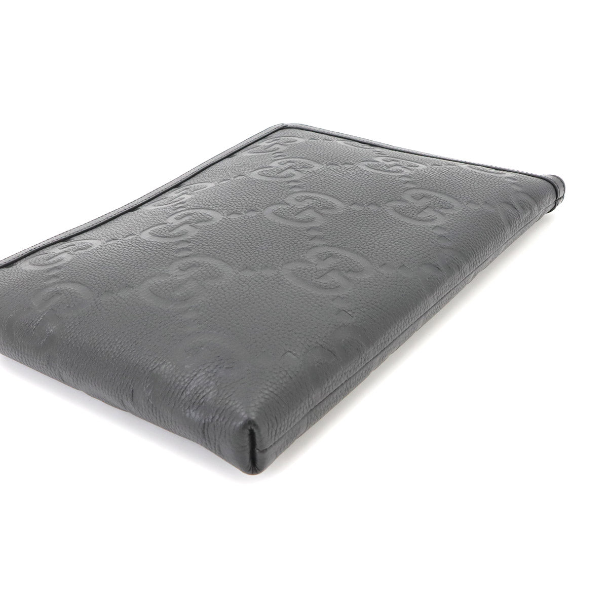 Jumbo GG Document Case Clutch Bag Leather Black 792262