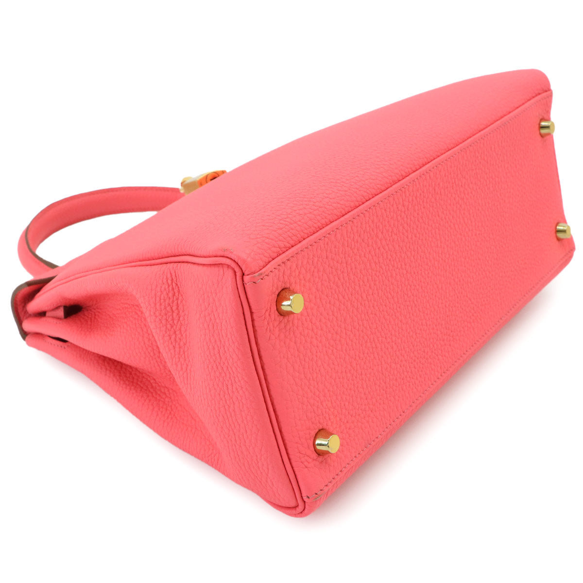 Kelly 28 2way Hand Shoulder Bag Veau Togo Rose Lipstick Purse