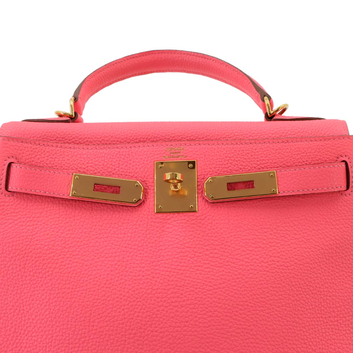 Kelly 28 2way Hand Shoulder Bag Veau Togo Rose Lipstick Purse