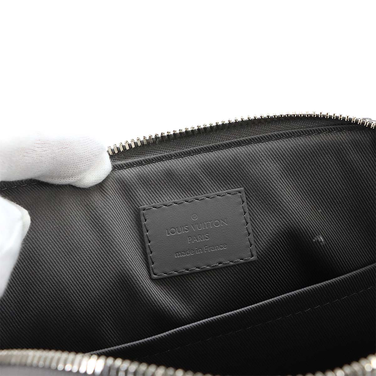 Aerogram City Keepall Shoulder Bag Leather Gray M59328