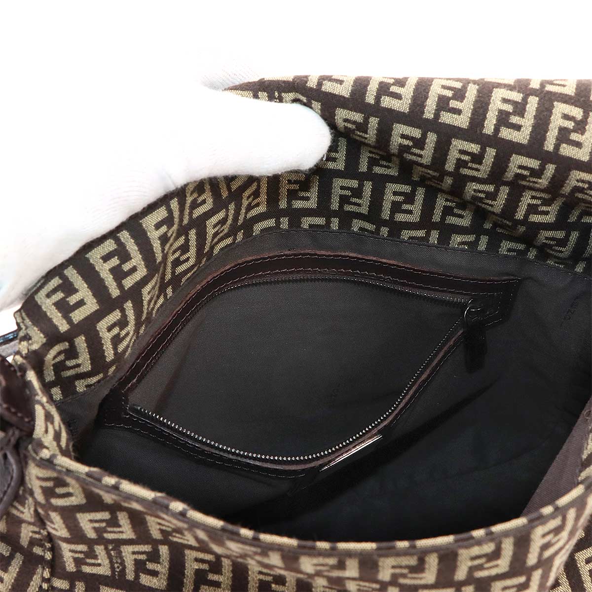 Zucchino Mamma Baguette Shoulder Bag Canvas Brown 8BR001
