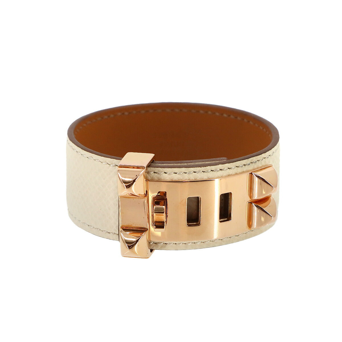 Collier De Chien Bangle Veau Epsom Craie Bracelet