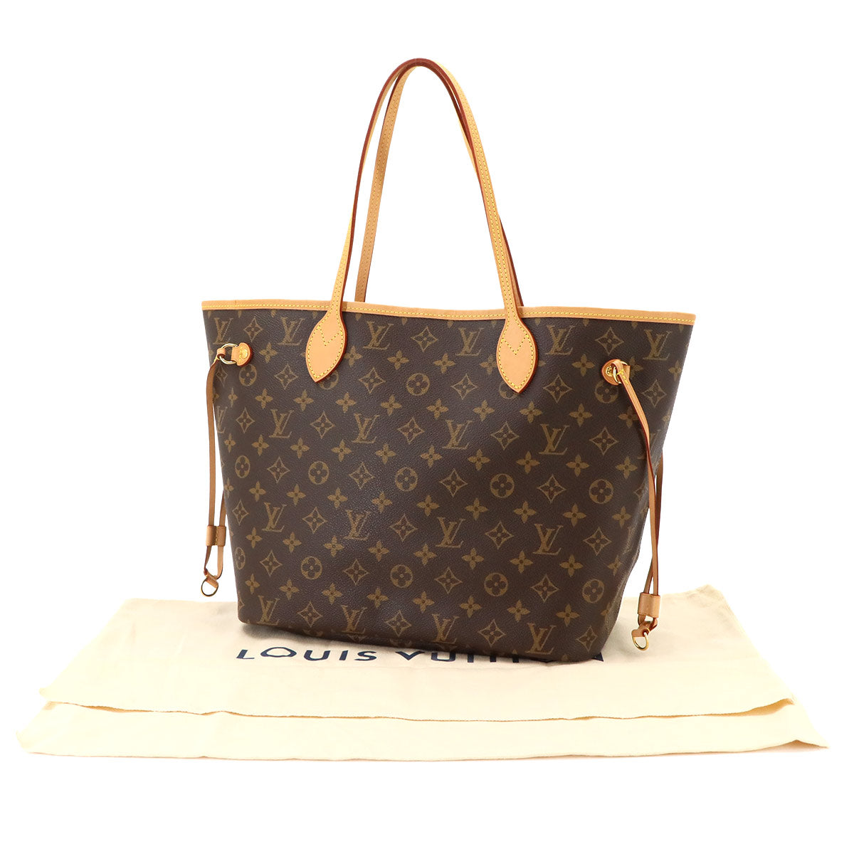 Monogram Neverfull MM Tote Bag Brown Pivoine M41178