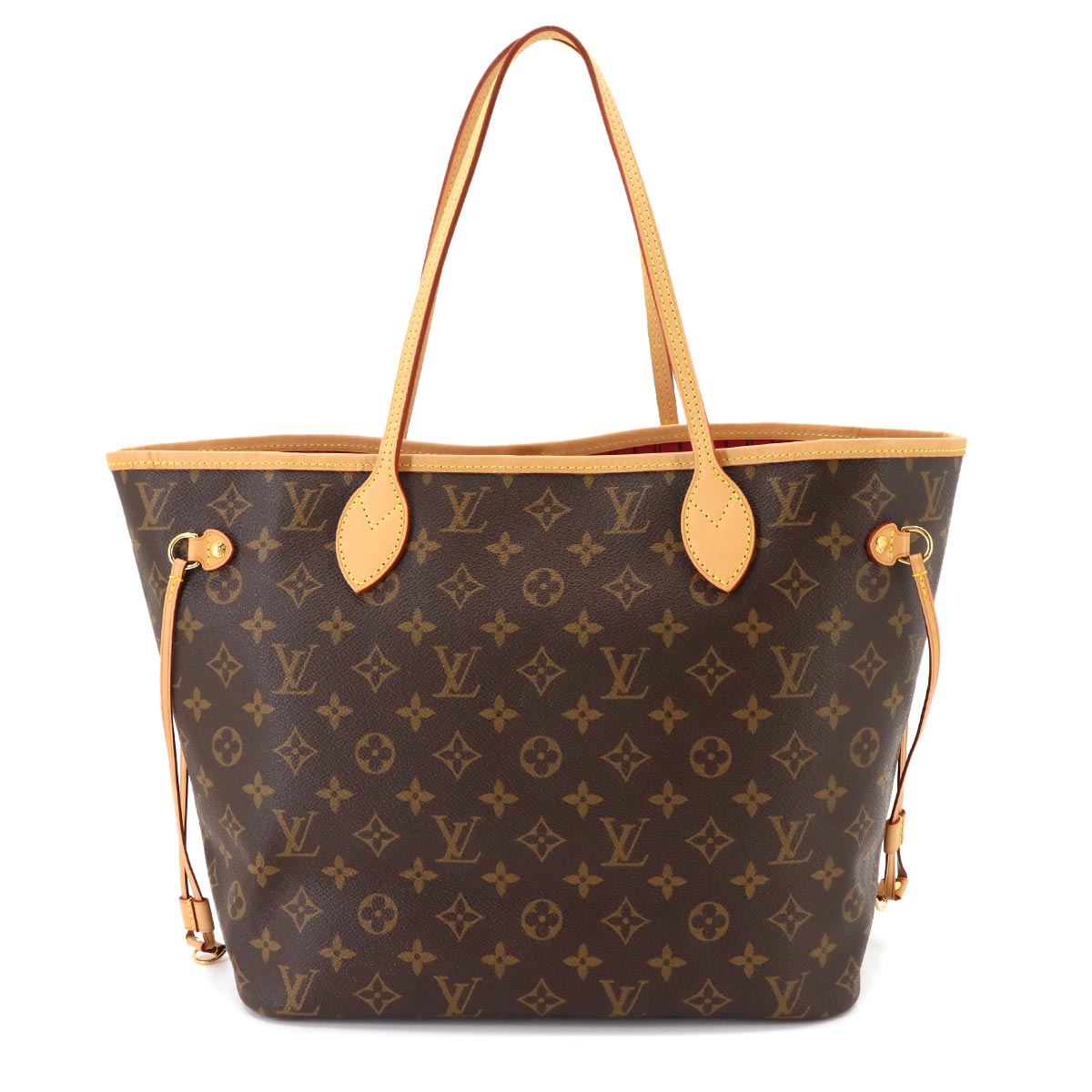Monogram Neverfull MM Tote Bag Brown Pivoine M41178