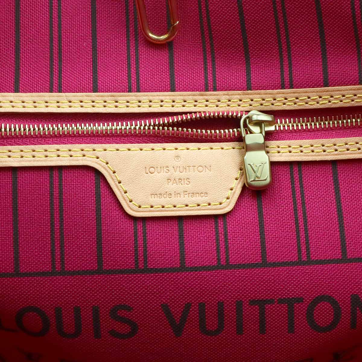 Monogram Neverfull MM Tote Bag Brown Pivoine M41178