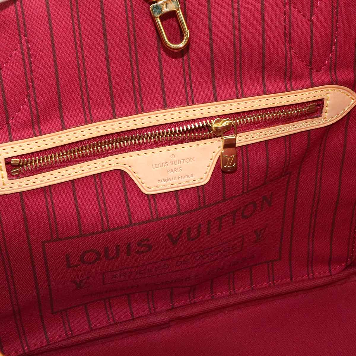 Monogram Neverfull PM Tote Bag Brown Fuchsia M41001