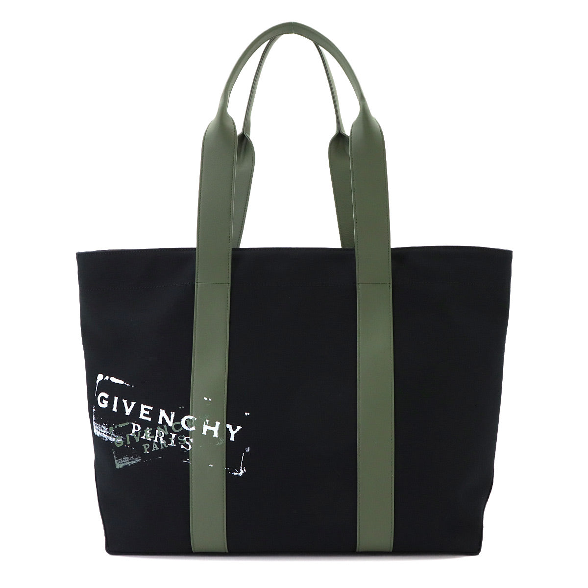 Logos Tote Bag Canvas Leather Black BK50FHK21H-001