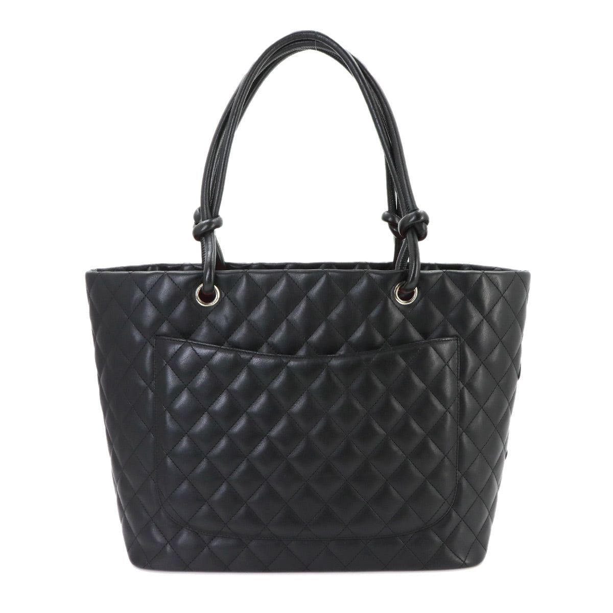 Cambon Line Large Tote Bag Leather Enamel Black A25169 Purse