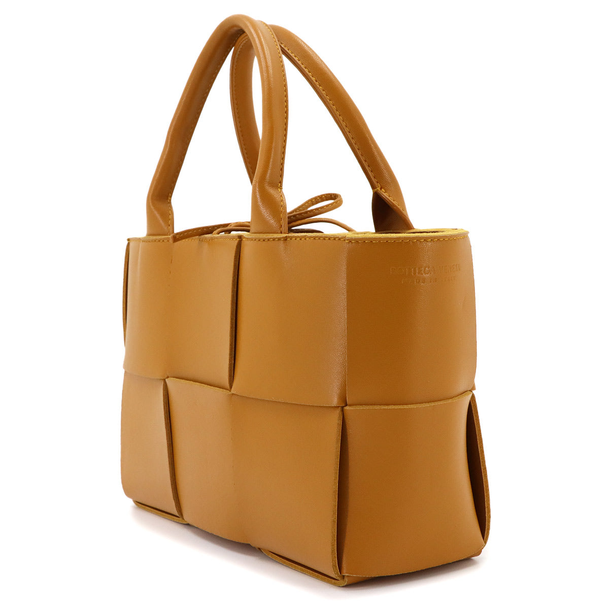 Intrecciato Mini Arco Hand Shoulder Bag Leather Brown