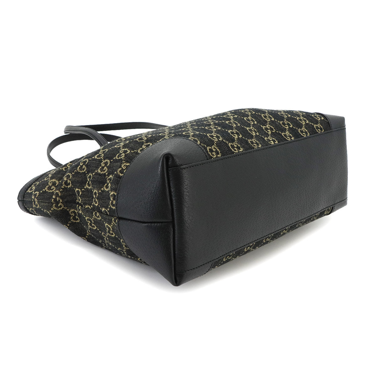 Ophidia Medium Tote Bag GG jacquard denim Leather Black 631685